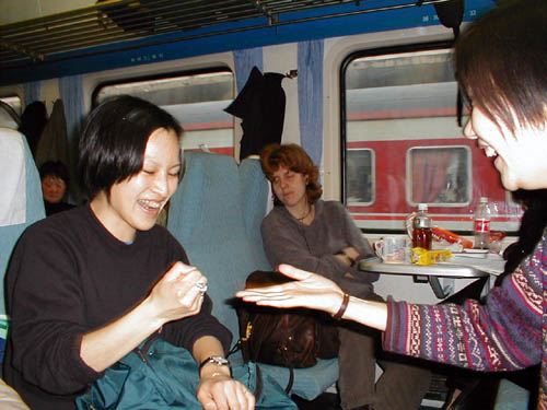 Playing on the train