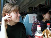 Marcela on the train