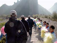 Welcoming rows of children