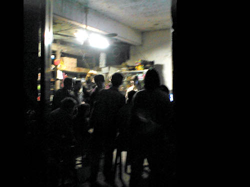 The local night time TV room