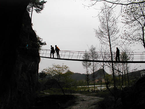Over the rope bridge