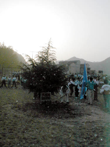 Sunset at the school