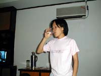 Aya drinking `wine`