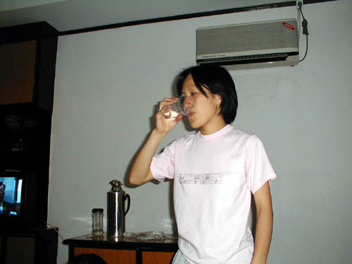 Aya drinking `wine`