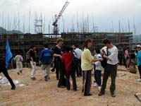 At the new school building site