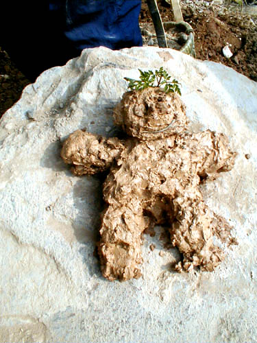 Mud man relaxes
