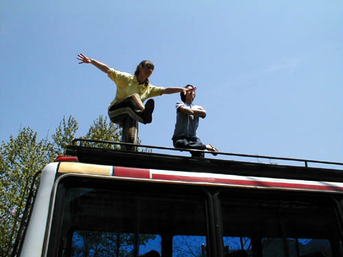 Marcela on the bus