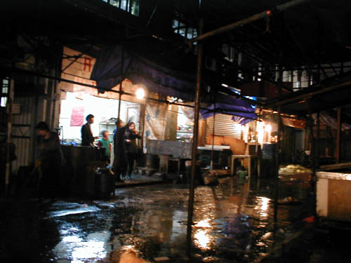 At night