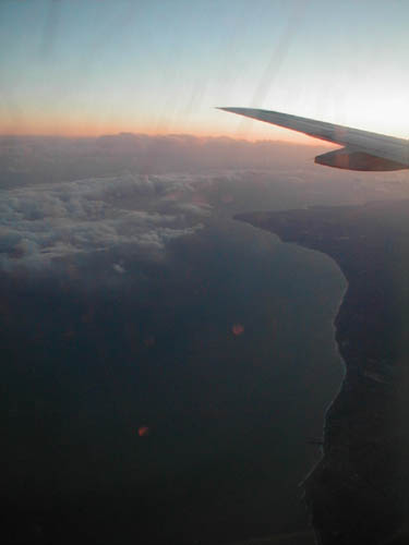 England from the plane